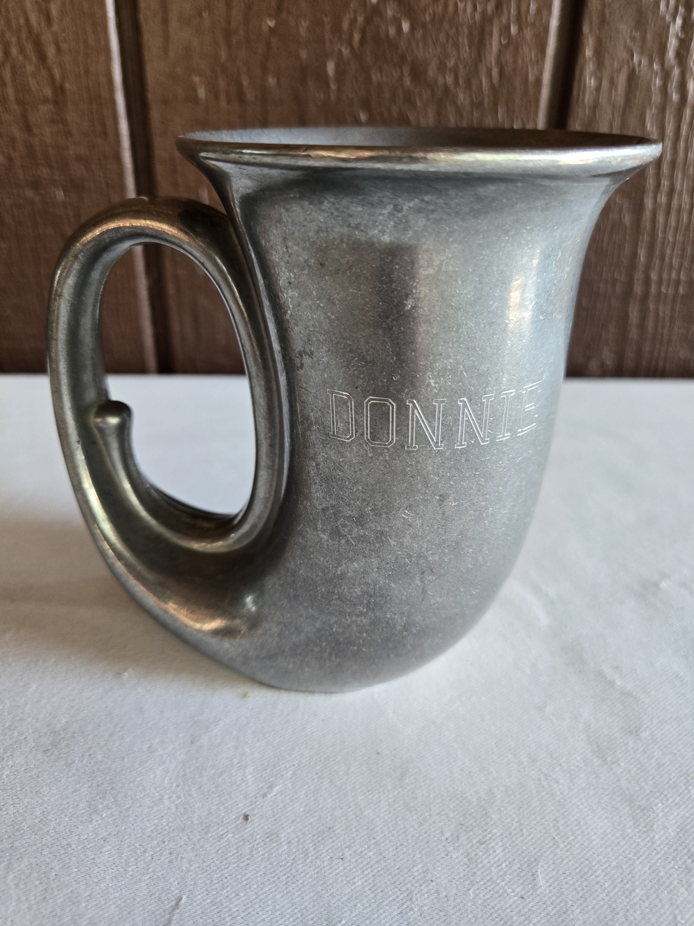 "DONNIE" Engraved Things Remembered Pewter Horn Shaped Mug